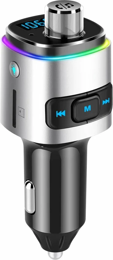 Elite Elements Bluetooth Transmitter FM Receiver Ontvanger - Autoradio - Autolader Carkit 2x USB - Zilver 4 Elite Elements Bluetooth Transmitter FM Receiver Ontvanger - Autoradio - Autolader Carkit 2x USB - Zilver - Image 2