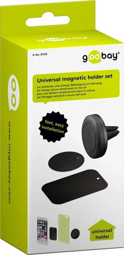 Goobay Luchtrooster Autohouder Met Magneet Voor Smartphones / Zwart 5 Goobay Luchtrooster Autohouder Met Magneet Voor Smartphones / Zwart - Image 3