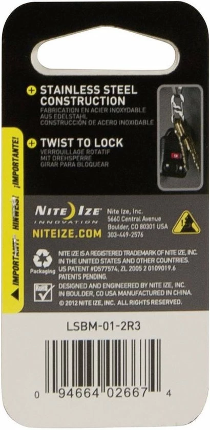 Nite Ize Nite S-Biner Microlock Stainless Black Carabiner 8 Nite Ize Nite S-Biner Microlock Stainless Black Carabiner - Image 6