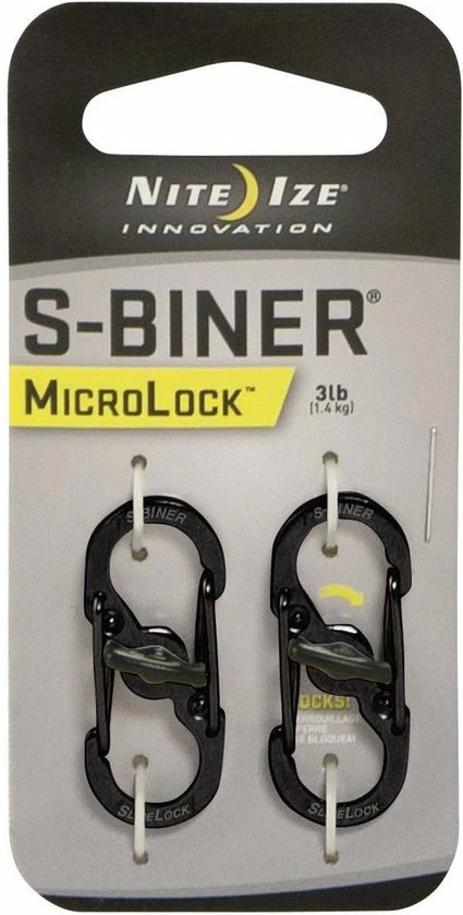 Nite Ize Nite S-Biner Microlock Stainless Black Carabiner 9 Nite Ize Nite S-Biner Microlock Stainless Black Carabiner - Image 7