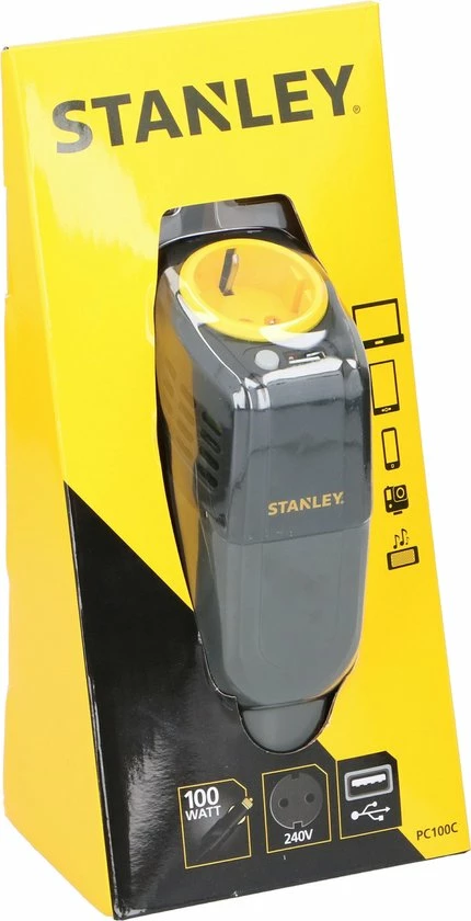 Stanley Omvormer - 12-240 V, 100 W - 1 Stopcontact - 1 USB-Poort Stanley Omvormer - 12-240 V, 100 W - 1 Stopcontact - 1 USB-Poort -70Mai SHOP 430x840 1