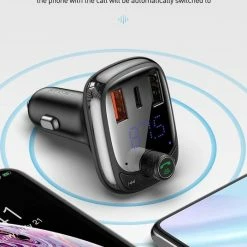 Baseus InAuto FM Transmitter | Bluetooth FM Transmitter Auto MP3-Player Handsfree Wireless Radio Audio Adapter Met USB Disk/SD Kaart - Quick Charger 4.0 -70Mai SHOP 536x840