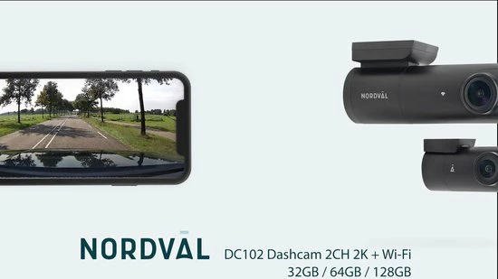 Nordv?l DC102 2CH Dashcam 2K + GPS + WiFi + 32GB 4 Nordv?l DC102 2CH Dashcam 2K + GPS + WiFi + 32GB - Image 2