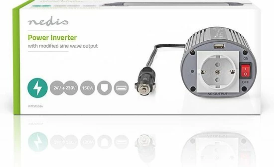 HQ Omvormer Auto 12V - 230V Stopcontact 150W + USB Aansluiting 4 HQ Omvormer Auto 12V - 230V Stopcontact 150W + USB Aansluiting - Image 2