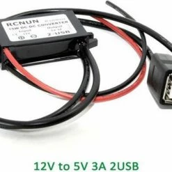 Merkloos 12 Volt Naar 5 Volt Omvormer Met 2 Usb Aansluitingen