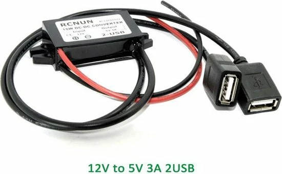 Merkloos 12 Volt Naar 5 Volt Omvormer Met 2 Usb Aansluitingen 3 Merkloos 12 Volt Naar 5 Volt Omvormer Met 2 Usb Aansluitingen