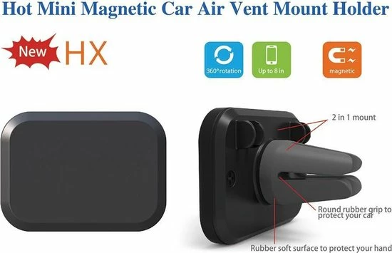 GadgetBay XL Universele Magnetische Telefoonhouder Ventilatierooster Auto - Zwart - Extra Sterk 9 GadgetBay XL Universele Magnetische Telefoonhouder Ventilatierooster Auto - Zwart - Extra Sterk - Image 7