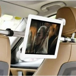 GadgetBay - Tablethouder - Universeel - Auto Hoofdsteunklem - 360 Graden Draaibaar - Aluminium - Zwart