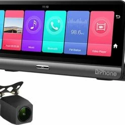 DrPhone DC10 Smart Dashcam 8 Inch Full Touch IPS-scherm - 4G - Achteruitrijcamera - Android 8.1 Met WiFi/GPS/Navi/ADAS/Dual Lens/1080P/180 Graden Vouwbaar - Parkeerstand Camera