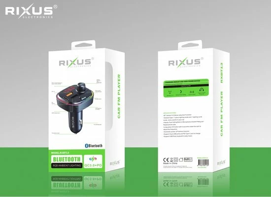 Rixus Electronics Rixus Bluetooth Car FM Player + Quick PD Car Charge RXBT14 | Ambient Light | Auto Oplader | Geschikt Voor Apple/Samsung/Huawei 6 Rixus Electronics Rixus Bluetooth Car FM Player + Quick PD Car Charge RXBT14 | Ambient Light | Auto Oplader | Geschikt Voor Apple/Samsung/Huawei - Image 4