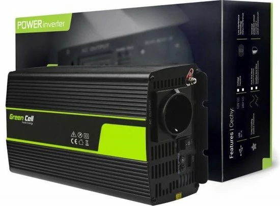 2000W DC (1000W continu) 12V naar AC 230V met USB Stroom Inverter Converter - Pure/Full Sine Wave GREEN CELL 2000W DC (1000W Continu) 12V Naar AC 230V Met USB Stroom Inverter Converter - Pure/Full Sine Wave -70Mai SHOP 550x405 1