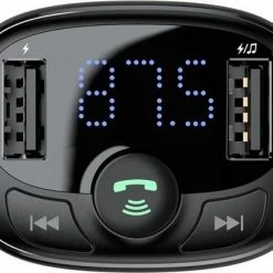 Baseus FM Transmitter Bluetooth Draadloze Carkit / MP3 Speler Mobiel / Handsfree Bellen In De Auto / Lader / USB Flash Drive / Muziek / Audio / Radio / SD/TF Kaart / Carkit Adapter Zwart (CCTM-01) -70Mai SHOP 550x409 2