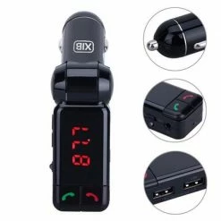 XIB Bluetooth FM Transmitter 2x USB En AUX 3.5mm Jack - MP3 Autoradio - Handsfree Carkit - Zwart