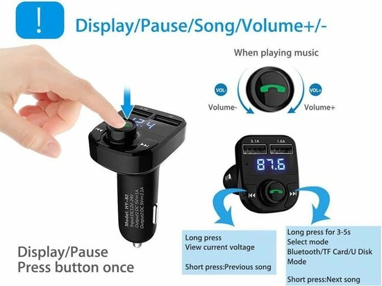 Bluetooth Carkit FM Transmitter om Handsfree te Bellen en Draadloos Muziek te Streamen, Met Volumeknop en Oplaadfunctie Voor 2 Telefoons Tegelijkertijd | Display | Handsfree Bellen | USB Oplader | MP3 Speler | Bluetooth | Aux | TF-Kaart | HY-82 Merkloos Bluetooth Carkit FM Transmitter Om Handsfree Te Bellen En Draadloos Muziek Te Streamen, Met Volumeknop En Oplaadfunctie Voor 2 Telefoons Tegelijkertijd | Display | Handsfree Bellen | USB Oplader | MP3 Speler | Bluetooth | Aux | TF-Kaart | HY-82 -70Mai SHOP 550x412 16