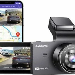 AZDome M63 Pro Dashcam - Ultra 4K Resolutie - Wifi - GPS - Parkeerstand - 64gb Micro SD - 3.0 Inch IPS LCD - Dashcam Voor Auto Met Optionele Achter Camera