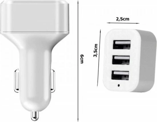 VERK GROUP Autolader 3x USB-A Aansluiting - Auto Oplader USB - Sigarettenaansteker USB Oplader Auto 5 VERK GROUP Autolader 3x USB-A Aansluiting - Auto Oplader USB - Sigarettenaansteker USB Oplader Auto - Afbeelding 3