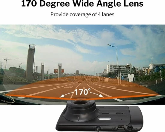 Homezie Dashcam - Met Achteruitkijk Camera - Dashcam Voor Auto - 1296P Resolutie - Scherp 4 Inch Scherm 5 Homezie Dashcam - Met Achteruitkijk Camera - Dashcam Voor Auto - 1296P Resolutie - Scherp 4 Inch Scherm - Image 3