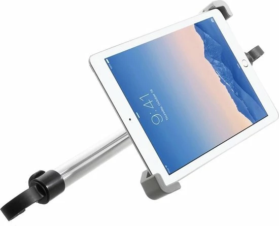 GadgetBay - Tablethouder - Universeel - Auto Hoofdsteunklem - 360 Graden Draaibaar - Aluminium - Zwart 5 GadgetBay - Tablethouder - Universeel - Auto Hoofdsteunklem - 360 Graden Draaibaar - Aluminium - Zwart - Image 3