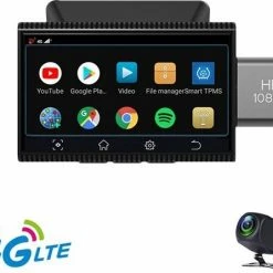 TechU? Dashcam Voor En Achter Camera ? M12 Zwart ? 3? Scherm ? Full HD 1080P ? GPS & Wifi ? 150? Wijdhoeklens ? Nachtvisie ? Loop Recording ? Bewegingssensor ? G-sensor ? Parkeermodus ? Incl. Achteruitrijcamera - Voor Auto