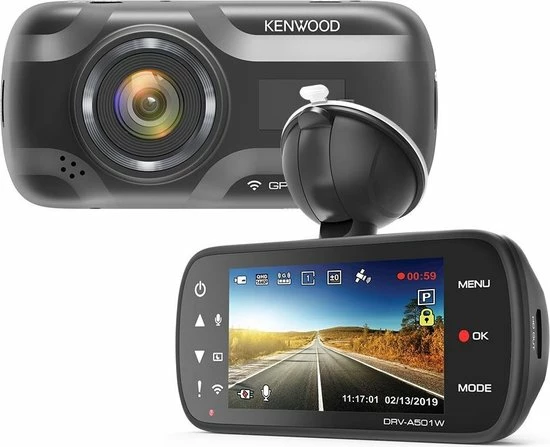 Kenwood Audio Kenwood DRV-A501W - 16GB Wide Quad HD DashCam Met Ge?ntegreerde 3.0" LCD, Wireless Link, GPS & G-sensor - RearCam-input 3 Kenwood Audio Kenwood DRV-A501W - 16GB Wide Quad HD DashCam Met Ge?ntegreerde 3.0" LCD, Wireless Link, GPS & G-sensor - RearCam-input
