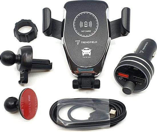 Trendfield FM Transmitter + Telefoonhouder Auto Draadloze Oplader - Bluetooth Carkit Voor Muziek ? Compleet Pakket 4 Trendfield FM Transmitter + Telefoonhouder Auto Draadloze Oplader - Bluetooth Carkit Voor Muziek ? Compleet Pakket - Image 2