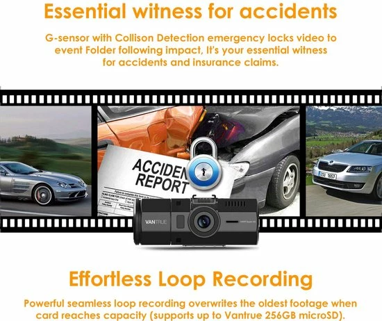 Vantrue N2 Pro 1920x1080P Uber Dual Dash Cam 2.5K 1440P Single Front Dashboard Camera With Infrared Night Vision, Sony Sensor, Parking Mode And Motion Detection 9 Vantrue N2 Pro 1920x1080P Uber Dual Dash Cam 2.5K 1440P Single Front Dashboard Camera With Infrared Night Vision, Sony Sensor, Parking Mode And Motion Detection - Image 7