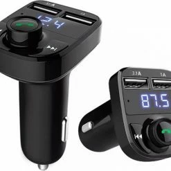 FM Transmitter X8 - Bluetooth Carkit - Draadloze Autolader - Radio USB - Handsfree Bellen