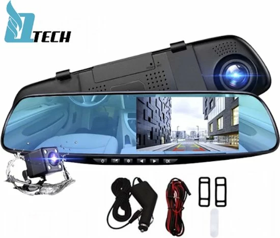 Qtech Dashcam Voor Auto - Voor En Achter Camera - Spiegel - Full HD - 32GB - G Sensor - Bewegingsdetectie En Parkeerstand - Nederlandse Handleiding 3 Qtech Dashcam Voor Auto - Voor En Achter Camera - Spiegel - Full HD - 32GB - G Sensor - Bewegingsdetectie En Parkeerstand - Nederlandse Handleiding