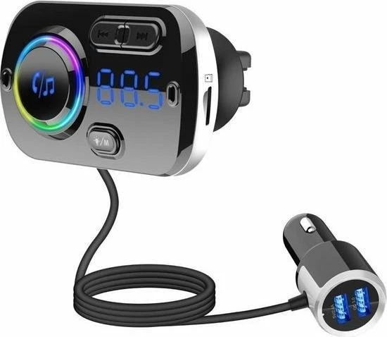 ElQing FM Transmitter Bluetooth - Draadloze Carkit - 2x Fastcharger USB Poort - Handsfree Bellen - Voor Alle Telefoons - FM Transmitter Auto 3 ElQing FM Transmitter Bluetooth - Draadloze Carkit - 2x Fastcharger USB Poort - Handsfree Bellen - Voor Alle Telefoons - FM Transmitter Auto