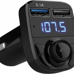 VERK GROUP Bluetooth FM Transmitter - Auto Lader - Carkit - Handsfree - 2x USB - MicroSD - MP3 - Bluetooth Audio Receiver