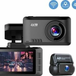 TechU? 4K Dashcam Set MO2 Pro - Wifi - GPS - Voor En Achter - Super Night Vision - Dual Recording - Autocamera - Loop Recording - Bewegingssensor - G-sensor - Voor Auto