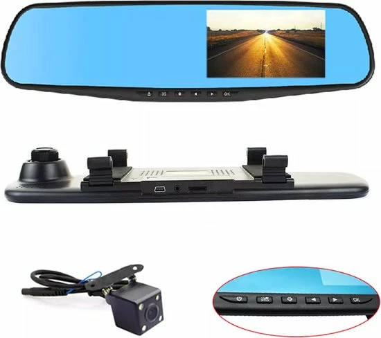 Qtech Dashcam Voor Auto - Voor En Achter Camera - Spiegel - Full HD - 32GB - G Sensor - Bewegingsdetectie En Parkeerstand - Nederlandse Handleiding 7 Qtech Dashcam Voor Auto - Voor En Achter Camera - Spiegel - Full HD - 32GB - G Sensor - Bewegingsdetectie En Parkeerstand - Nederlandse Handleiding - Image 5