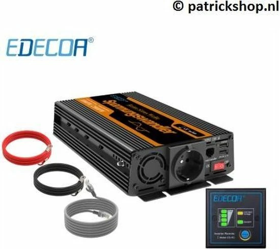 Edecoa Zuivere Sinus Omvormer 12V-230V - 1000/2000W Edecoa Zuivere Sinus Omvormer 12V-230V - 1000/2000W -70Mai SHOP 550x490 2