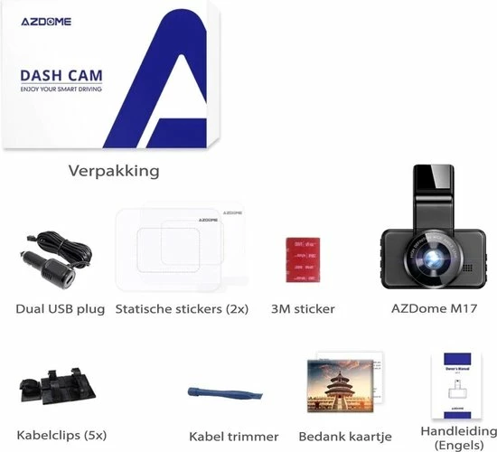 AZDome M17 Wifi 1CH FullHD 64gb Dashcam Voor Auto 6 AZDome M17 Wifi 1CH FullHD 64gb Dashcam Voor Auto - Image 4