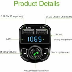 Merkloos Bluetooth Carkit FM Transmitter Om Handsfree Te Bellen En Draadloos Muziek Te Streamen, Met Volumeknop En Oplaadfunctie Voor 2 Telefoons Tegelijkertijd | Display | Handsfree Bellen | USB Oplader | MP3 Speler | Bluetooth | Aux | TF-Kaart | HY-82 14 Merkloos Bluetooth Carkit FM Transmitter Om Handsfree Te Bellen En Draadloos Muziek Te Streamen, Met Volumeknop En Oplaadfunctie Voor 2 Telefoons Tegelijkertijd | Display | Handsfree Bellen | USB Oplader | MP3 Speler | Bluetooth | Aux | TF-Kaart | HY-82 -70Mai SHOP 550x502 2