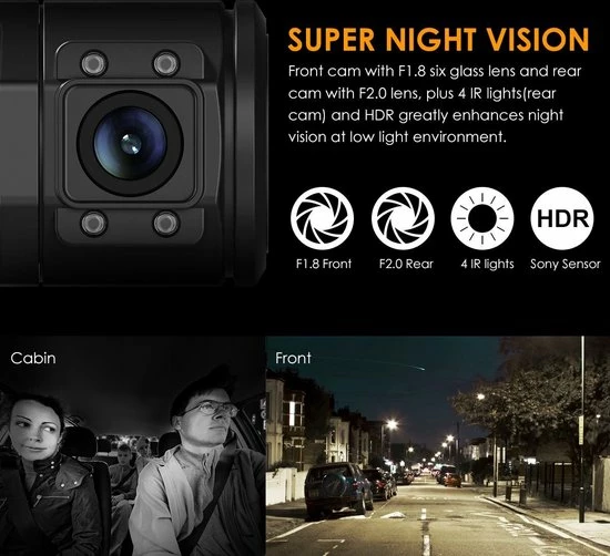 Vantrue N2 Pro 1920x1080P Uber Dual Dash Cam 2.5K 1440P Single Front Dashboard Camera With Infrared Night Vision, Sony Sensor, Parking Mode And Motion Detection 7 Vantrue N2 Pro 1920x1080P Uber Dual Dash Cam 2.5K 1440P Single Front Dashboard Camera With Infrared Night Vision, Sony Sensor, Parking Mode And Motion Detection - Image 5
