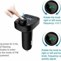 Opline FM Transmitter Voor In De Auto - Draadloze Bluetooth Handsfree Carkit Zender MP3-speler Dubbele USB-oplader -70Mai SHOP 550x504 6