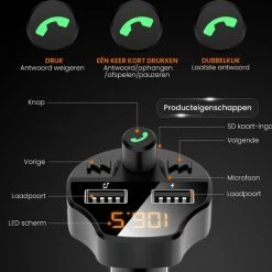 Apeiron Auto FM Transmitter - Bluetooth - Handsfree Bellen - USB - Carkit - Audio Receiver - Oplaadfunctie - Auto Accessoires -70Mai SHOP 550x505