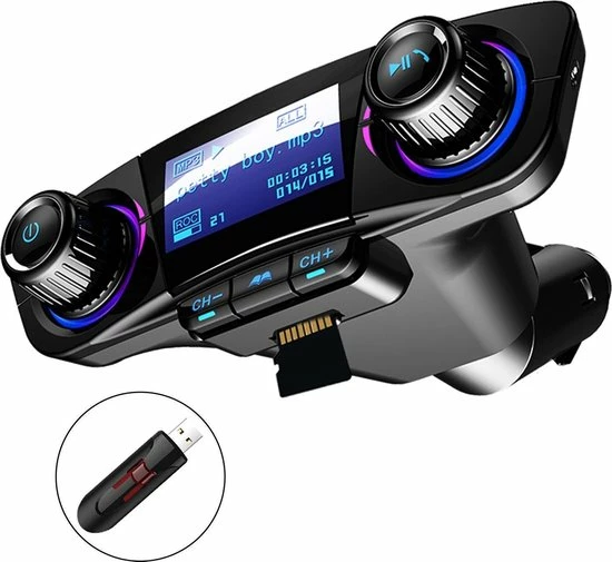 JINSERTA Bluetooth FM Transmitter Auto MP3-Player Handsfree Wireless Radio Audio Adapter Met Dual USB USB Disk/SD Kaart AUX-ingang Uitgang 3 JINSERTA Bluetooth FM Transmitter Auto MP3-Player Handsfree Wireless Radio Audio Adapter Met Dual USB USB Disk/SD Kaart AUX-ingang Uitgang