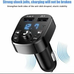 Merkloos Draadloze FM Transmitter & Auto Lader - USB Oplader - Sigaretten Aansteker-Bluetooth Carkit - Handsfree Bellen