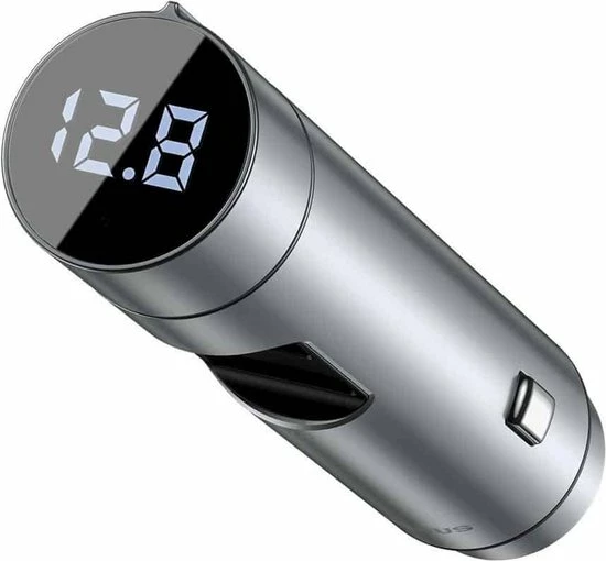 Baseus Bluetooth 5.0 FM Transmitter - 2x USB 3A - 18W Fast Charging Compatible Zilver 5 Baseus Bluetooth 5.0 FM Transmitter - 2x USB 3A - 18W Fast Charging Compatible Zilver - Image 3