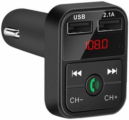 Merkloos Bluetooth FM Transmitter Voor Auto - Zwart 3 Merkloos Bluetooth FM Transmitter Voor Auto - Zwart