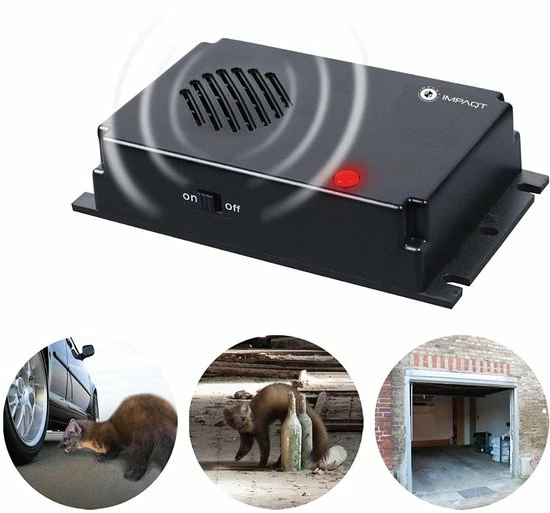 IMPAQT Marterverjager Op Batterijen - Mobiele Marter Verjager – Marterbestrijder - Verjaagt Marters Uit De Auto Of Huis 2 IMPAQT Marterverjager Op Batterijen - Mobiele Marter Verjager – Marterbestrijder - Verjaagt Marters Uit De Auto Of Huis
