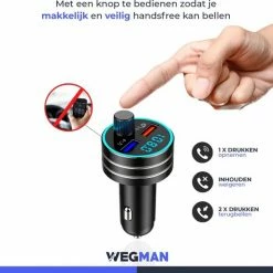 Wegman Bluetooth FM Transmitter - Autolader - Carkit - Autoradio - Bluetooth Transmitter -70Mai SHOP 550x513