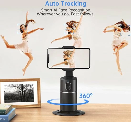 Titaan Line Draaibare AI-camera - Smart Shooting - Auto Object - Face Tracking - Tri-pod - Telefoonhouder- Zwart 5 Titaan Line Draaibare AI-camera - Smart Shooting - Auto Object - Face Tracking - Tri-pod - Telefoonhouder- Zwart - Image 3