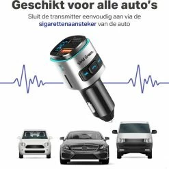 Vivid Green Bluetooth Auto FM Transmitter - MP3 - USB - Autolader - Carkit- Oplader - Zwart/Chrome -70Mai SHOP 550x515 1