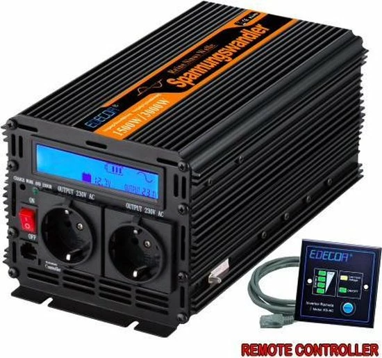 Edecoa Zuivere Sinus Omvormer 12V-230V - 1500/3000W 4 Edecoa Zuivere Sinus Omvormer 12V-230V - 1500/3000W - Image 2
