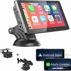 Boscer® Smart Navigatiesysteem - Apple Carplay & Android Auto (draadloos) - 7 Inch - Touchscreen - Bluetooth - TomTom GO - Achteruitrijcamera