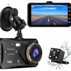 TechU? Dashcam 4K M11 Pro Dual Camera ? 4 Inch Touchscreen ? Full HD 1080p ? Loop Recording ? Nachtvisie ? Bewegingssensor ? G-sensor ? Autocamera Voor ?n Achter - Voor Auto