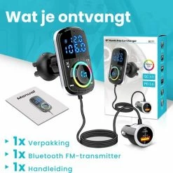 DINTO® Bluetooth FM Transmitter BC71 - Auto Lader - Handsfree Bellen - Snellader - Audio Receiver - USB 3.0 - Bluetooth Receiver -70Mai SHOP 550x519 1